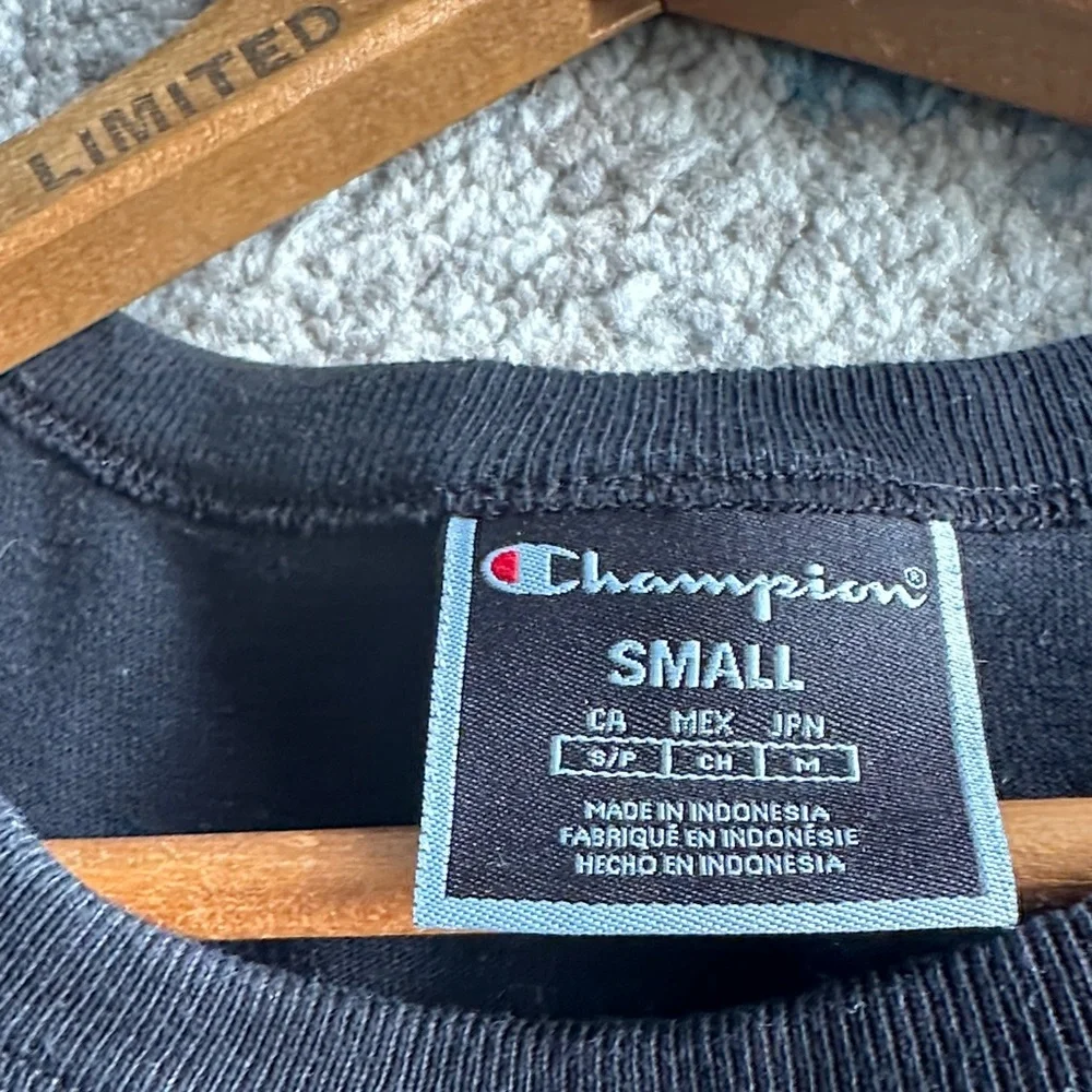 Champion Black Crop Top with Logo - Picture 2 of 5